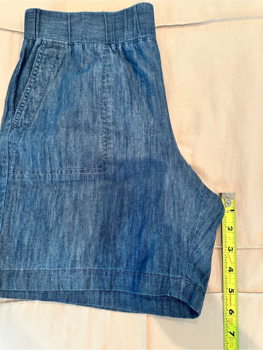 Talbots blue denim, medium wash, elastic waist shorts - Picture 7 of 7